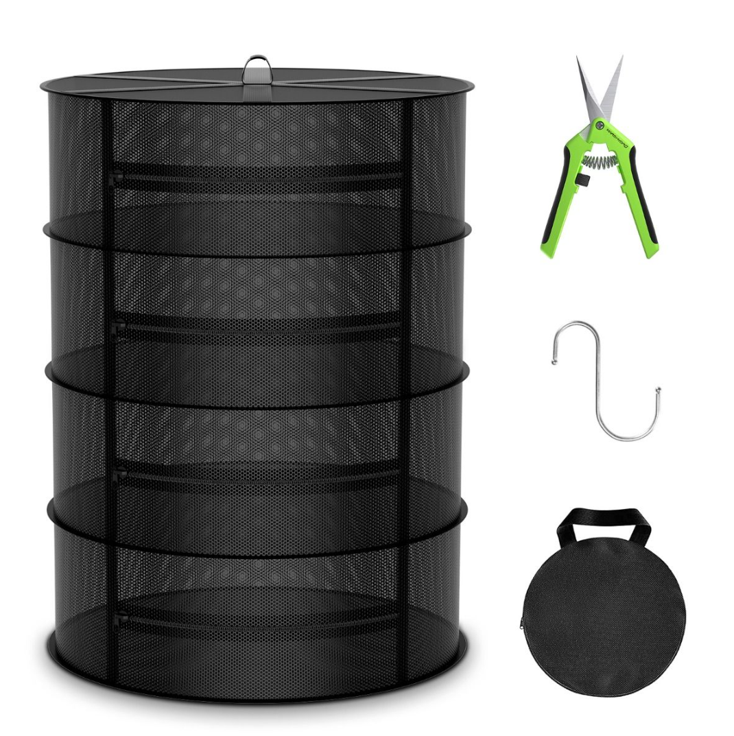 Сушилка Mars Hydro Dry Rack 4 секции - четырехслойная сетчатая сушилка для трав Mars Hydro с секатором обеспечивает высочайшее качество, надежную устойчивость, универсальность применения и удобство сушки и обрезки растительного материала до идеального со